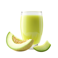 Refreshing Melon Juice with Slices - A Perfect Summer Drink with a Transparent Background png