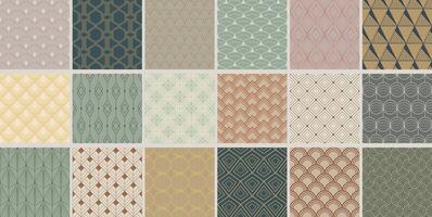 Collection of seamless decorative color patterns - geometric ornamental design. Repeatable retro elegant backgrounds. Symmetry vintage endless prints vector