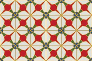 seamless geometric ornamental pattern. Tile mosaic vibrant texture Decorative bright colorful background. repeatable symmetry print vector