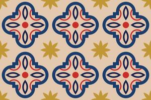 seamless geometric ornamental pattern. Tile mosaic vibrant texture Decorative bright colorful background. repeatable symmetry print vector