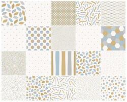 Collection of seamless color patterns. Trendy geometric backgrounds. Simple pastel unusual textile prints. Creative design vector