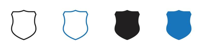 Shield icon set outline vector