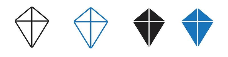 Kite icon set outline vector