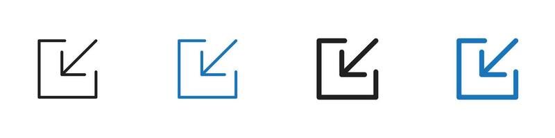 Internal link icon set outline vector