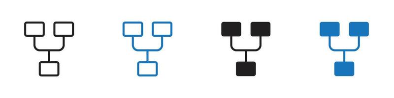 Network icon set outline vector