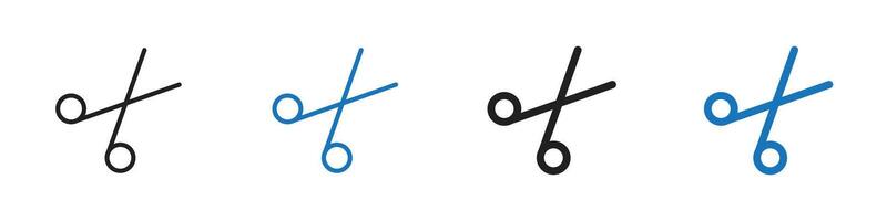 Scissors icon set outline vector