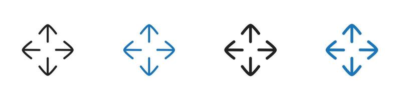 Move icon set outline vector