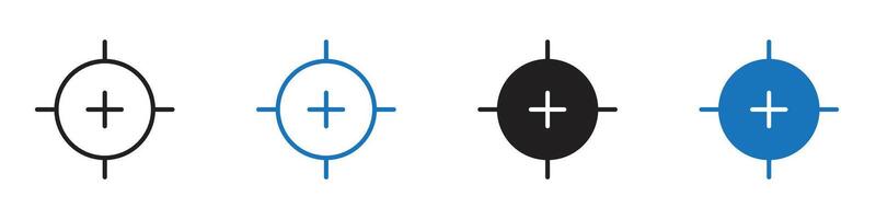 Target icon set outline vector