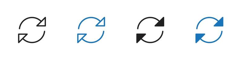Refresh icon set outline vector