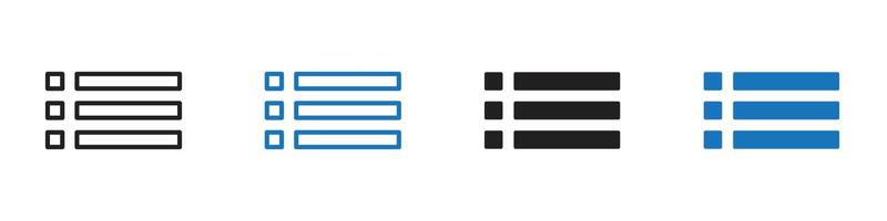 Menu icon set outline vector
