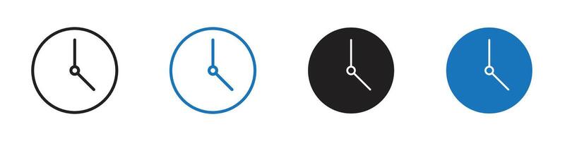Time icon set outline vector