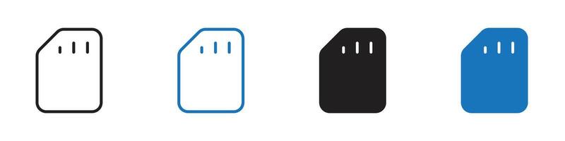 Sim icon set outline vector