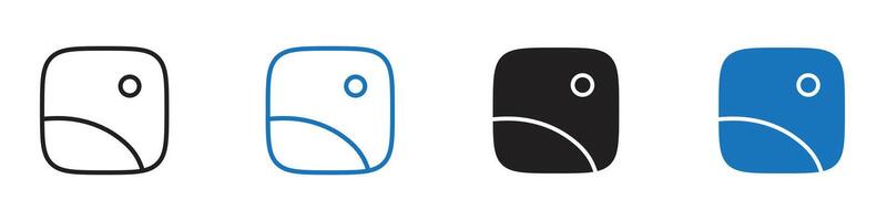 Image icon set outline vector