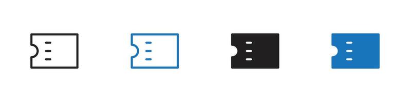 Ticket icon set outline vector