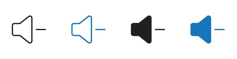 No volume icon set outline vector