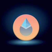 flat Lido DAO LDO Token symbol on blue background vector