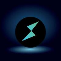 flat THORChain RUNE Token symbol on blue background vector