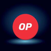 flat Optimism OP Token symbol on blue background vector