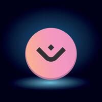 flat MANTRA OM Token symbol on blue background vector