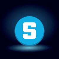 flat The Sandbox SAND Token symbol on blue background vector