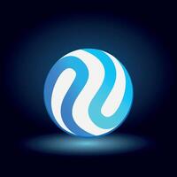 flat Injective INJ Token symbol on blue background vector
