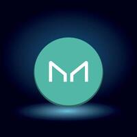 flat Maker Token symbol on blue background vector