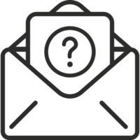An envelope with a question mark on it png