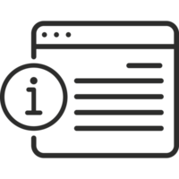 A black and white icon of a computer screen with a button png