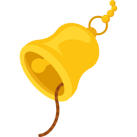 A yellow bell with a rope attached to it png