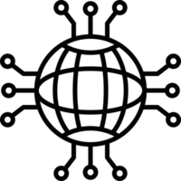 A globe with a network of dots around it png