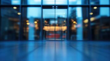 blurred office lobby entrance building photo