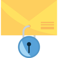 An envelope with a padlock and a lock png
