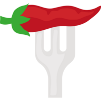 A fork with a red pepper on it png