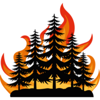 A fire with trees in the background png