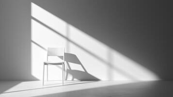 A solitary chair positioned in a minimalist room photo