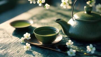 Green japanese tea photo