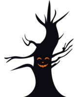 Halloween tree with a smiling face png