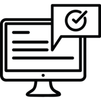 A computer monitor with a check mark on it png