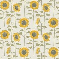Sunflower pattern background. vector