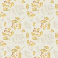 Fall pattern with rowan and leaves vector