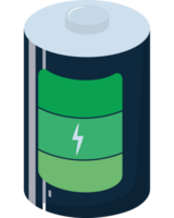 A battery with a green and white battery icon png