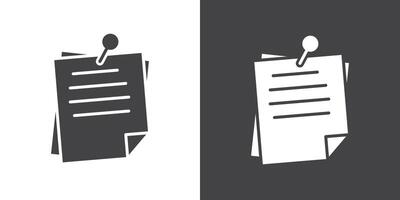 Sticky notes icon Thin line illustration set vector