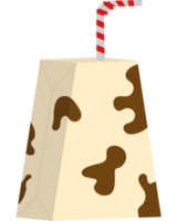 Milk carton with straw png