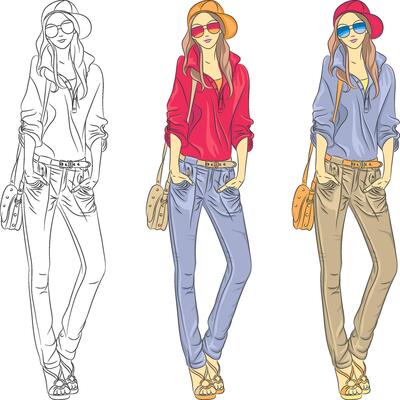 beautiful fashion girls top models with glasses