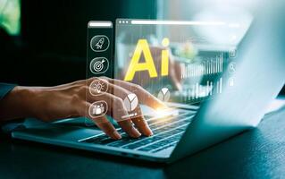 AI Integration in Business Technology by processing data, improving decision-making, developing innovative products, automating processes, and boosting competitiveness. future technology photo