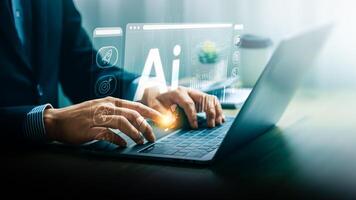 AI Integration in Business Technology by processing data, improving decision-making, developing innovative products, automating processes, and boosting competitiveness. future technology photo