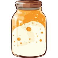 A jar of orange juice with a brown lid png