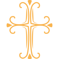 A cross with ornate designs on it png