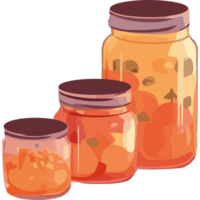 Three jars with food in them png