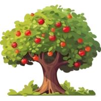 An apple tree with red apples on it png